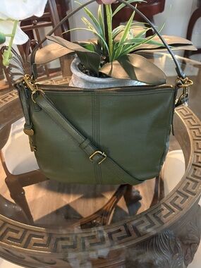 💚💚FOSSIL JOLIE OLIVE GREEN LEATHER SHOULDER/CROSSBODY BAG!💚💚